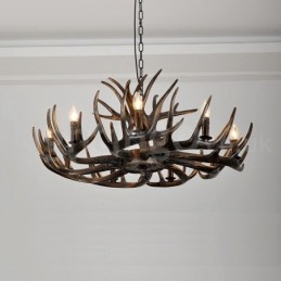 9 Light Rustic Artistic Retro Antler Black Chandelier