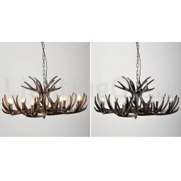 9 Light Rustic Artistic Retro Antler Black Chandelier