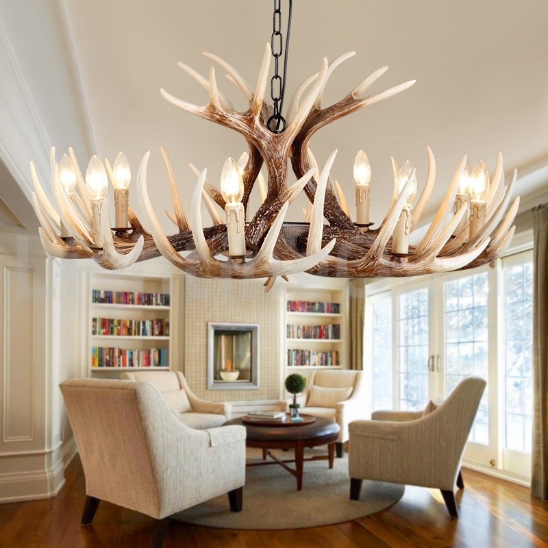 9 Light Rustic Artistic Retro Antler Vintage Chandelier