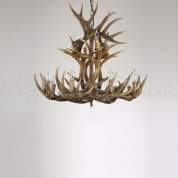 12 Light 2 Ties Rustic Artistic Retro Antler Vintage Chandelier