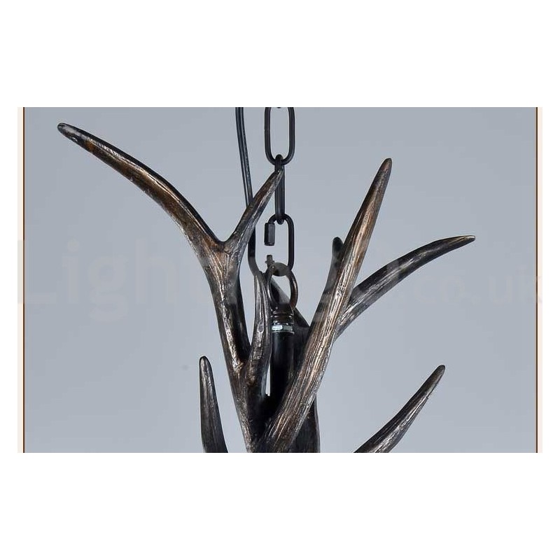 6 Light Rustic Artistic Retro Antler Black Vintage Chandelier
