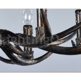 6 Light Rustic Artistic Retro Antler Black Vintage Chandelier