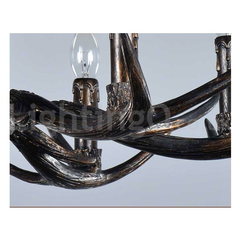 6 Light Rustic Artistic Retro Antler Black Vintage Chandelier