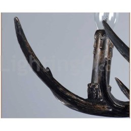 6 Light Rustic Artistic Retro Antler Black Vintage Chandelier
