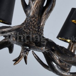 6 Light Rustic Artistic Retro Antler Black Vintage Chandelier