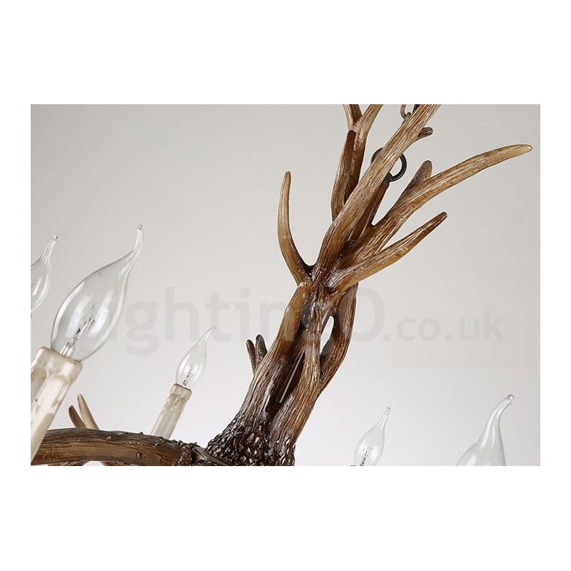 6 Light Rustic Artistic Retro Antler Vintage Candle Chandelier