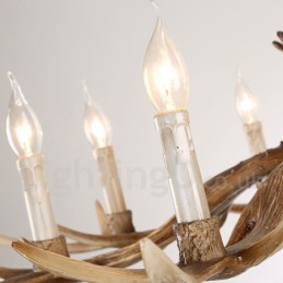6 Light Rustic Artistic Retro Antler Vintage Candle Chandelier