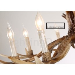 8 Light Rustic Artistic Retro Antler Vintage Candle Chandelier