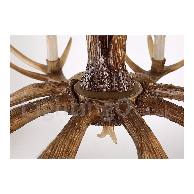 8 Light Rustic Artistic Retro Antler Vintage Candle Chandelier