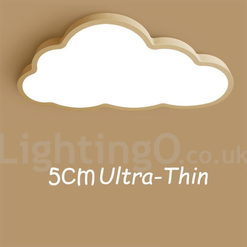 Ultra Thin Clouds Dimmable Modern Contemporary Nordic Style Flush Mount Ceiling Lights with Acrylic Shade with Remote Control Also Can Be Used As Wall Light