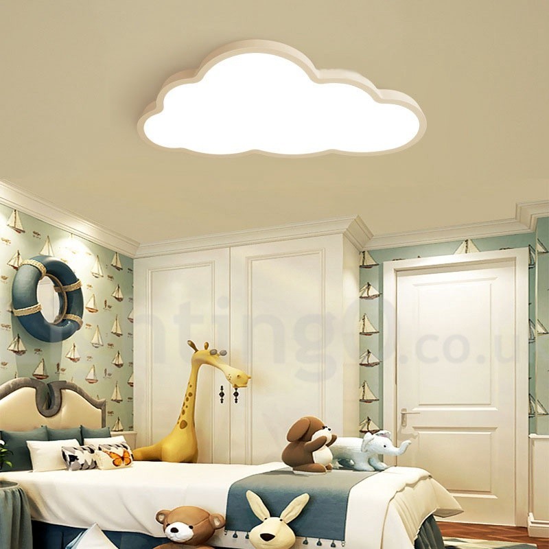 Ultra Thin Clouds Dimmable Modern Contemporary Nordic Style Flush Mount Ceiling Lights with Acrylic Shade with Remote Control Also Can Be Used As Wall Light