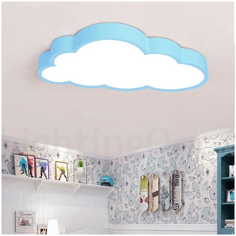 Ultra Thin Clouds Dimmable Modern Contemporary Nordic Style Flush Mount Ceiling Lights with Acrylic Shade with Remote Control Also Can Be Used As Wall Light