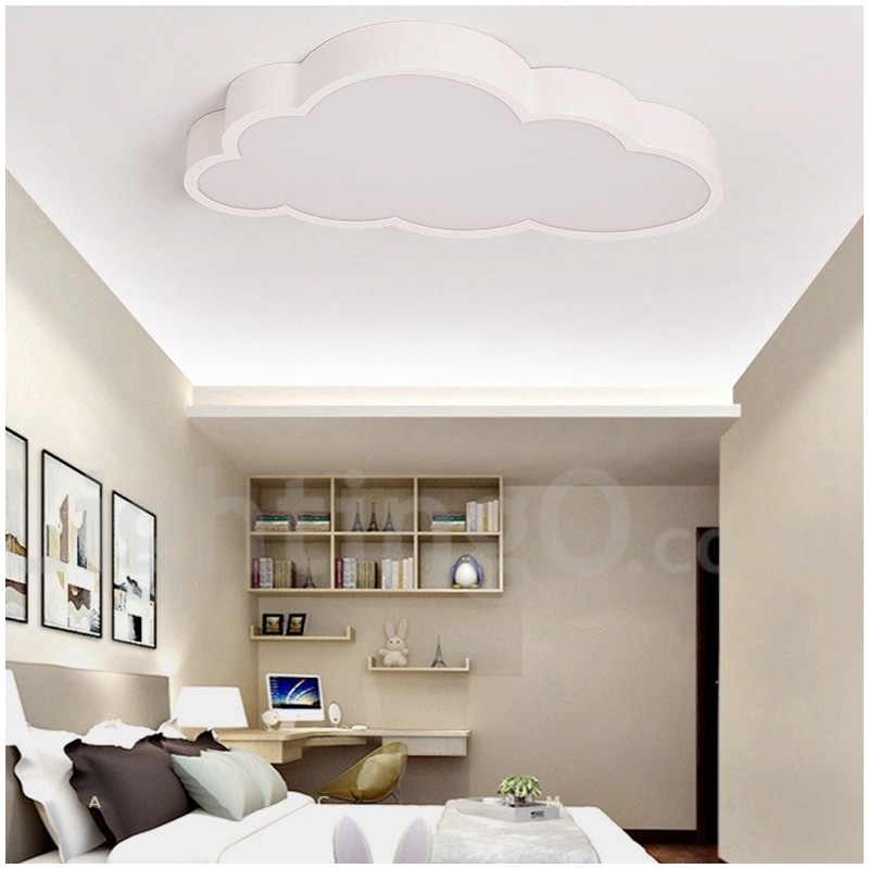 Ultra Thin Clouds Dimmable Modern Contemporary Nordic Style Flush Mount Ceiling Lights with Acrylic Shade with Remote Control Also Can Be Used As Wall Light