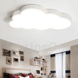 Ultra Thin Clouds Dimmable Modern Contemporary Nordic Style Flush Mount Ceiling Lights with Acrylic Shade with Remote Control Also Can Be Used As Wall Light