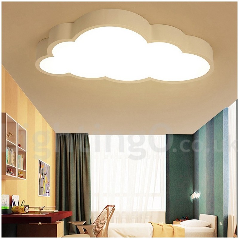 Ultra Thin Clouds Dimmable Modern Contemporary Nordic Style Flush Mount Ceiling Lights with Acrylic Shade with Remote Control Also Can Be Used As Wall Light