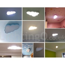 Ultra Thin Clouds Dimmable Modern Contemporary Nordic Style Flush Mount Ceiling Lights with Acrylic Shade with Remote Control Also Can Be Used As Wall Light