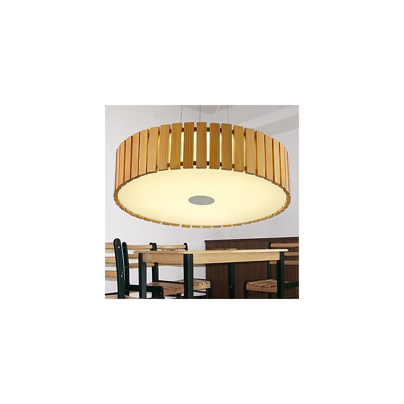 Chandelier Mini Style Lantern Wood Bamboo