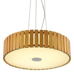 Chandelier Mini Style Lantern Wood Bamboo