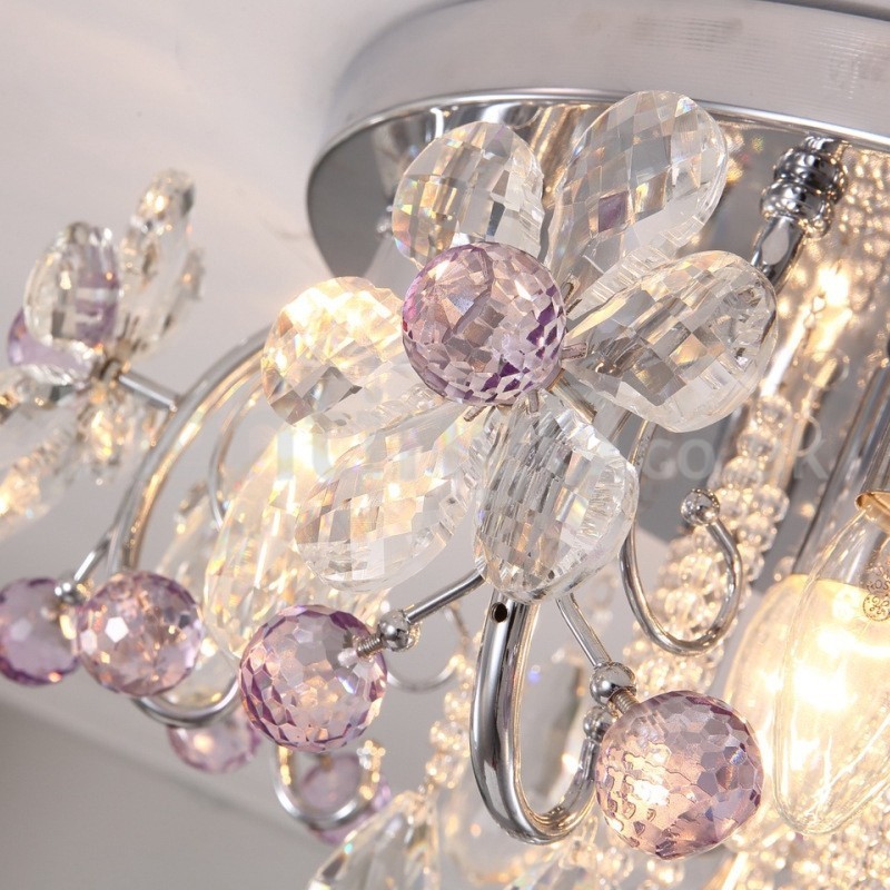 Luxury Round Crystal Flush Mount Ceiling Lights