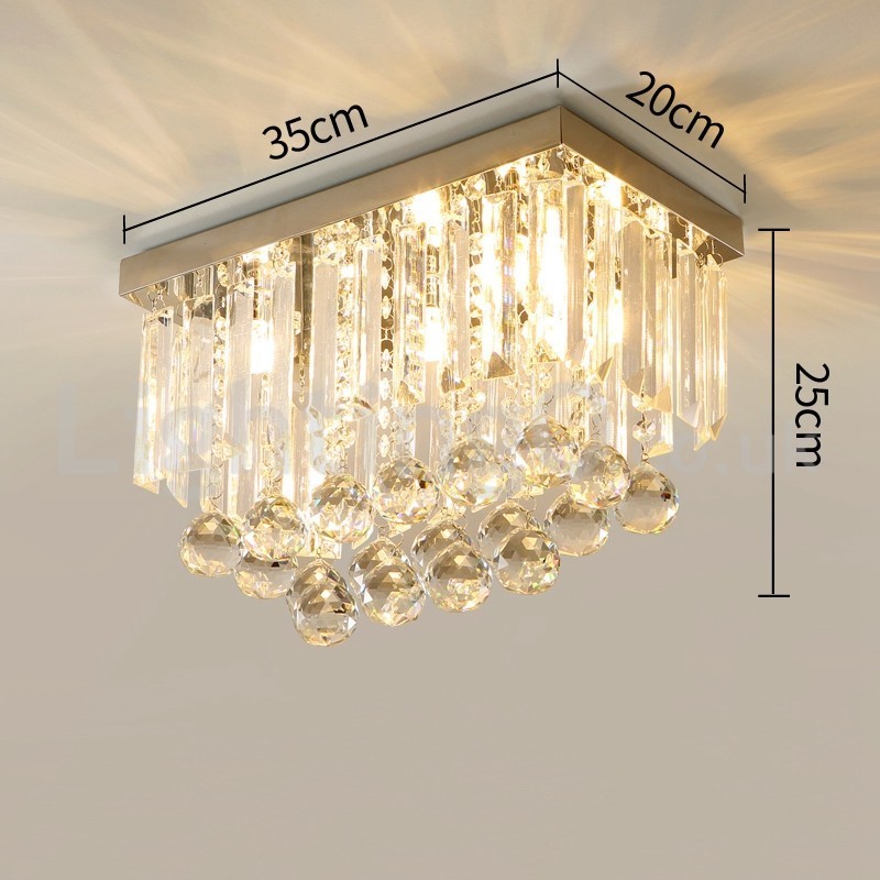 Contemporary Square Crystal Flush Mount Ceiling Lights