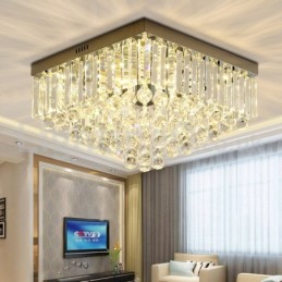 Contemporary 40CM 50CM Square Crystal Flush Mount Ceiling Lights