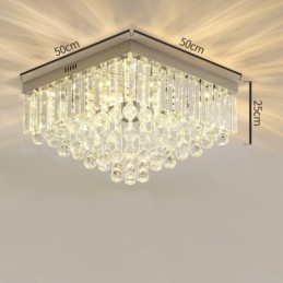 Contemporary 40CM 50CM Square Crystal Flush Mount Ceiling Lights