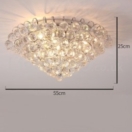 Contemporary 30CM 55CM Round Crystal Flush Mount Ceiling Lights