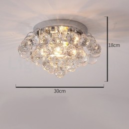 Contemporary 30CM 55CM Round Crystal Flush Mount Ceiling Lights
