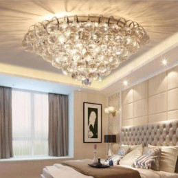 Contemporary 30CM 55CM Round Crystal Flush Mount Ceiling Lights