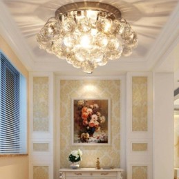Contemporary 30CM 55CM Round Crystal Flush Mount Ceiling Lights