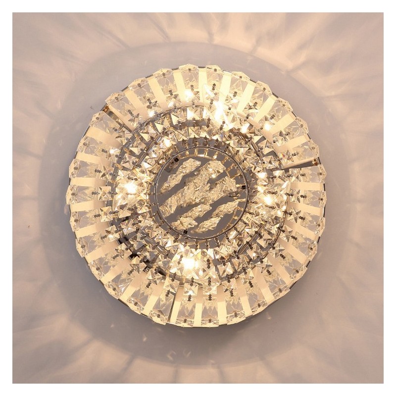 Contemporary Exquisite Round Flush Mount Crystal Ceiling Lights