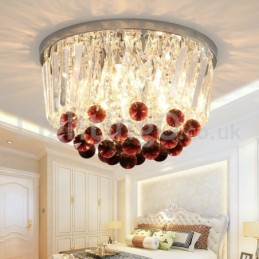 Contemporary Round Flush Mount Crystal Ceiling Lights