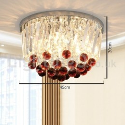 Contemporary Round Flush Mount Crystal Ceiling Lights