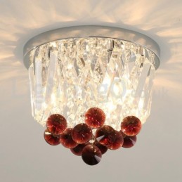 Contemporary Round Flush Mount Crystal Ceiling Lights