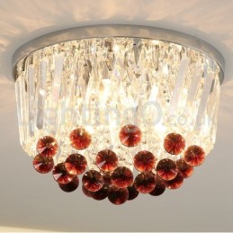 Contemporary Round Flush Mount Crystal Ceiling Lights