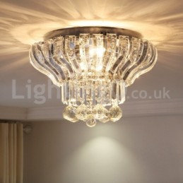 Contemporary Modern 38CM 57CM Round Flush Mount Crystal Ceiling Lights