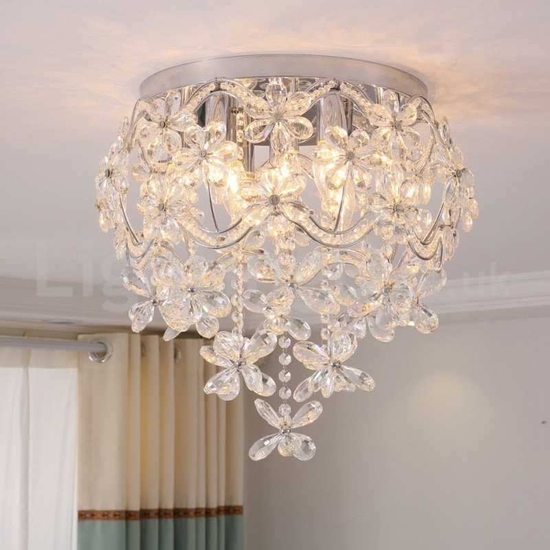 Modern Fashion 48CM Round Flush Mount Crystal Ceiling Lights