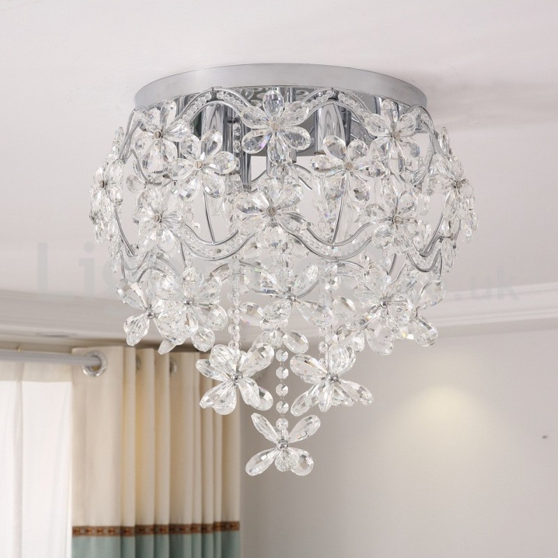 Modern Fashion 48CM Round Flush Mount Crystal Ceiling Lights