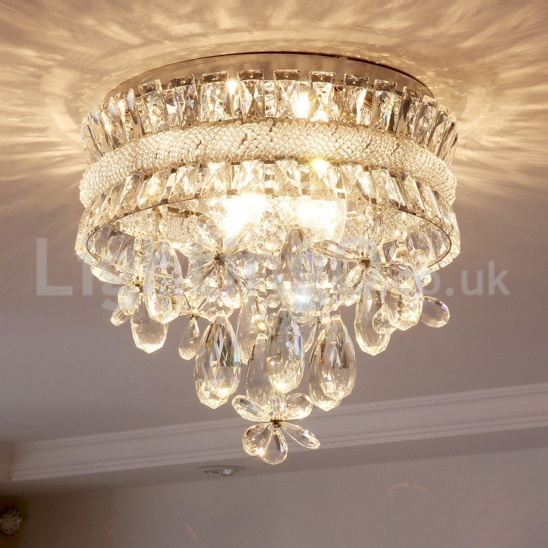 Cheap Modern 40CM Round Flush Mount Crystal Ceiling Lights