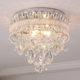 Cheap Modern 40CM Round Flush Mount Crystal Ceiling Lights