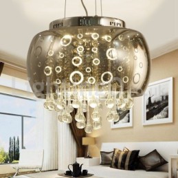 Modern 40CM Round Glass Lamp Shade Crystal Pendant Light