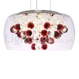 Modern 40CM 50CM Round Clear Glass Lamp Shade Crystal Pendant Light