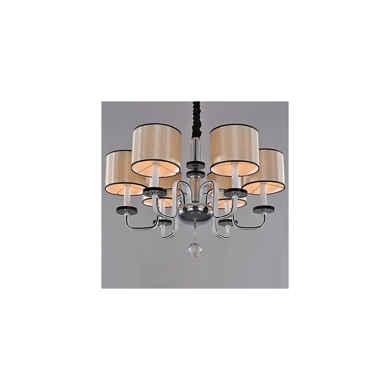 Modern Contemporary Crystal Chrome Metal Chandelier