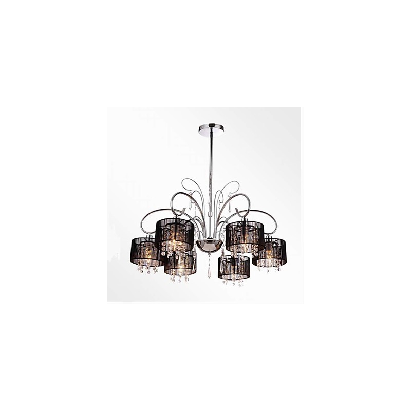 Modern Contemporary Crystal Chrome Metal Chandelier