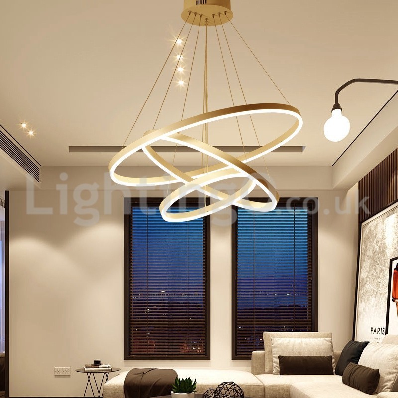 Modern Three Circle Pendant Light Remote Control