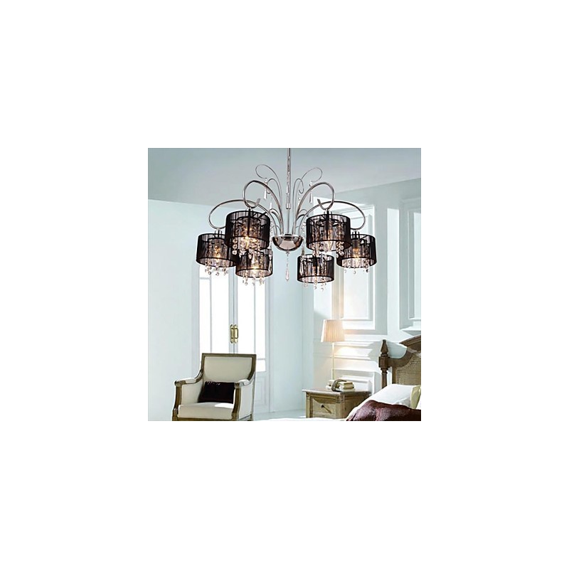 Modern Contemporary Crystal Chrome Metal Chandelier