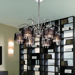Modern Contemporary Crystal Chrome Metal Chandelier