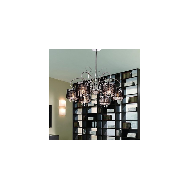 Modern Contemporary Crystal Chrome Metal Chandelier