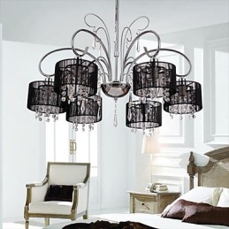 Modern Contemporary Crystal Chrome Metal Chandelier