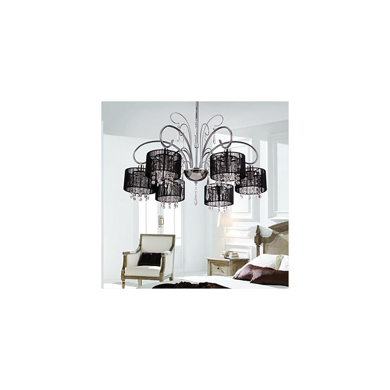 Modern Contemporary Crystal Chrome Metal Chandelier